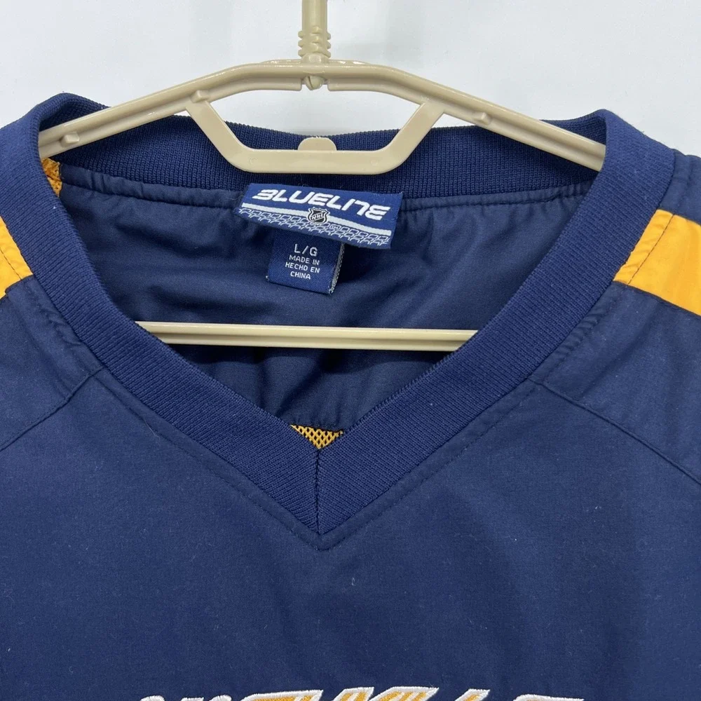 Nashville Predators Blueline Windbreak Pullover Large NHL Hockey Blue Yellow